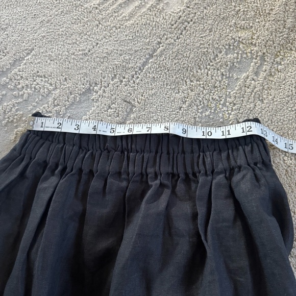 Mikoh black linen maxi skirt pull on elastic waist side slits 2 medium new - Picture 11 of 15